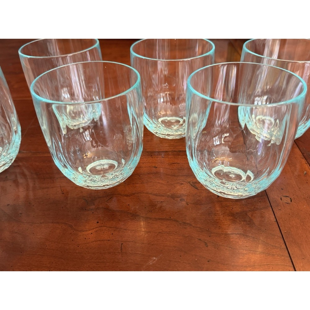 Set Of 6‎ Teal Aqua Blue Double Old Fashioned Plastic Tumbler